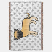 Fawn Bullmastiff Niedlich Cartoon Dog Decke (Vorderseite Vertikal)