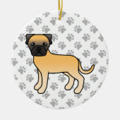Fawn Bullmastiff Niedlich Cartoon Dog Keramik Ornament (Vorne)