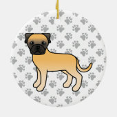 Fawn Bullmastiff Niedlich Cartoon Dog Keramik Ornament (Hinten)