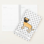 Fawn Bullmastiff Niedlich Cartoon Dog & Text Planer (Anzeige)