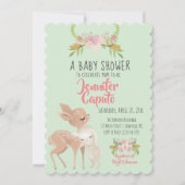Fawn & Bunny Baby Dusche Einladung (Vorderseite)