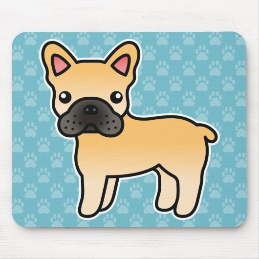 Fawn Cartoon French Bulldog Mousepad (Vorne)
