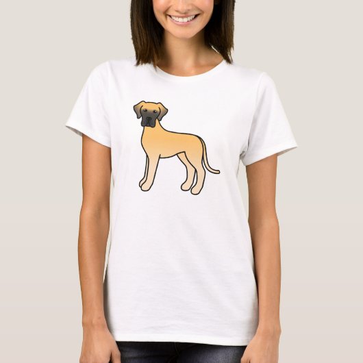 Fawn Cartoon Great Dane Dog T-Shirt (Vorderseite)