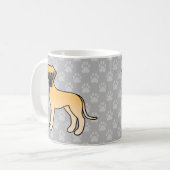 Fawn Cartoon Great Dane Hunde auf Gray Kaffeetasse (Vorderseite Links)