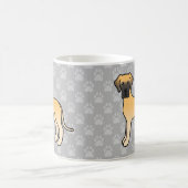 Fawn Cartoon Great Dane Hunde auf Gray Kaffeetasse (Mittel)
