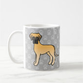Fawn Cartoon Great Dane Hunde auf Gray Kaffeetasse (Links)