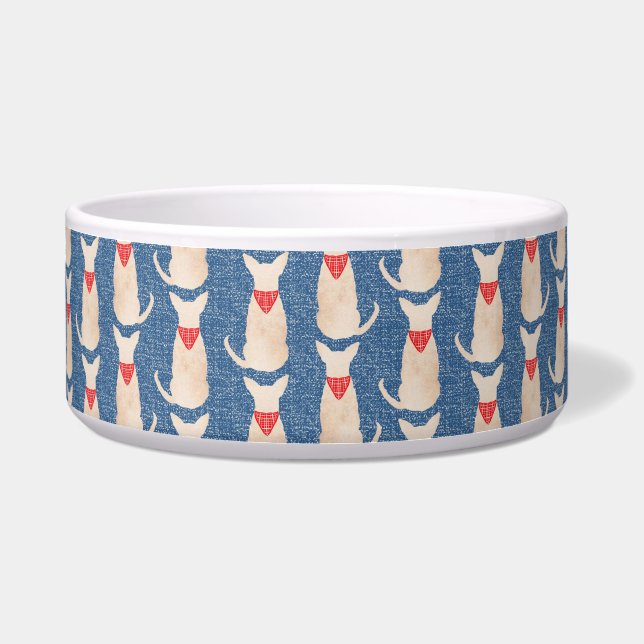 Fawn Chihuahua mit Bandana Keramik Pet Bowl Napf (Vorderseite)