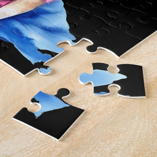 Fawn Chihuahua Puppy Wearing Brillen mit Namen Puzzle (Seite)