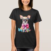 Fawn Chihuahua Puppy Wearing Glasses Portrait T-Shirt (Vorderseite)