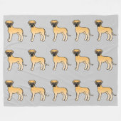 Fawn Coat Great Dane Hunde Muster auf Grau Fleecedecke (Vorderseite (Horizontal))