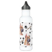 Fawn Colored Great Dane Dog Pawprint Edelstahlflasche (Links)