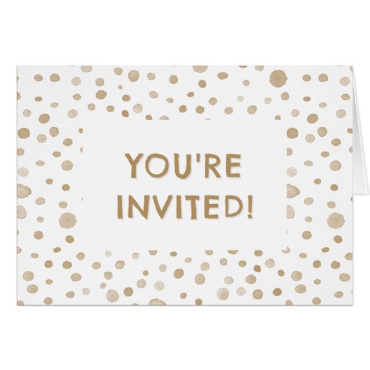Fawn Confetti Wasserfarbe Dots Geburtstag Einladun (Vorderseite (Horizontal))