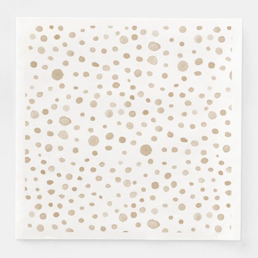 Fawn Confetti Wasserfarbe Dots Papier Napkin Serviette (Vorderseite)