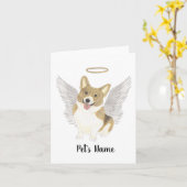 Fawn Corgi Beileid Memorial Karte (Gelbe Blume)