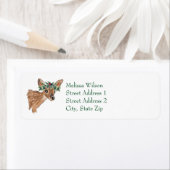 Fawn Deer Christmas Rücksendeadressen-Aufklebers (Insitu)