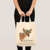 Fawn Deer Holiday Tote Bag Tragetasche (Vorderseite (Produkt))