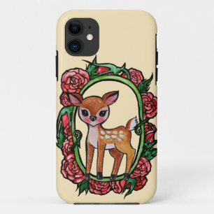 Fawn Deer Rote Rosen Case-Mate iPhone Hülle