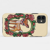 Fawn Deer Rote Rosen Case-Mate iPhone Hülle (Rückseite (Horizontal))