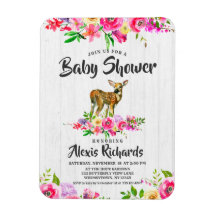 Fawn Deer Watercolor Bloral Baby Shower Einladung