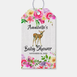 Fawn Deer Watercolor Floral Baby Dusche Vielen Dan Geschenkanhänger