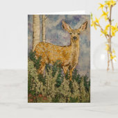 Fawn deer watercolor  karte (Gelbe Blume)