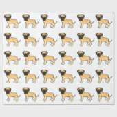 Fawn English Mastiff Niedlich Cartoon Dog Pattern Geschenkpapier (Flach)