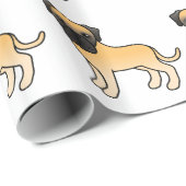 Fawn English Mastiff Niedlich Cartoon Dog Pattern Geschenkpapier (Rolleneckpunkt)