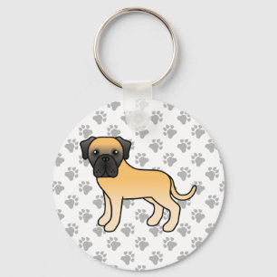 Fawn English Mastiff Niedlich Cartoon Dog Schlüsselanhänger