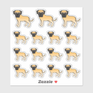 Fawn English Mastiff Niedlich Cartoon Hunde Aufkleber