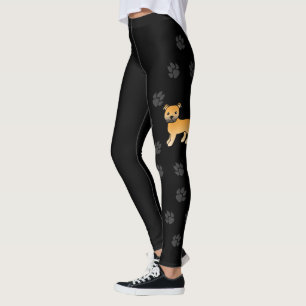 Fawn English Staffie Süßer Cartoon-Hund & Pfoten Leggings