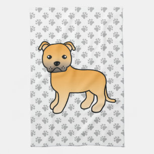 Fawn English Staffordshire Bull Terrier Dog Geschirrtuch