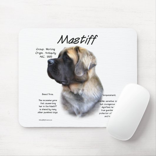 Fawn Fluffy Mastiff History Mousepad (Mit Mouse)