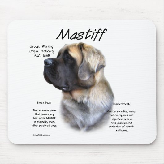 Fawn Fluffy Mastiff History Mousepad (Vorne)
