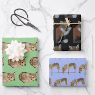 Fawn, Fox und Coyote Geschenkpapier Set