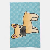 Fawn French Bulldog Cartoon Dog Geschirrtuch (Vertikal)