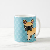 Fawn French Bulldog Cartoon Dog Kaffeetasse (VorderseiteRechts)