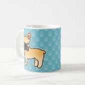 Fawn French Bulldog Cartoon Dog Kaffeetasse (Vorderseite Links)