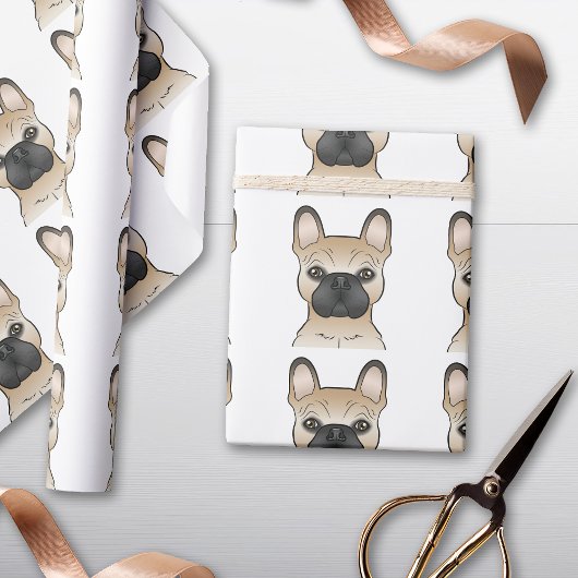 Fawn French Bulldog Cartoon Dog Muster Geschenkpapier