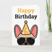 Fawn French Bulldog Happy Birthday Card Karte (Vorderseite)