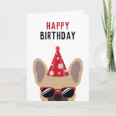 Fawn French Bulldog Happy Birthday Karte (Vorderseite)