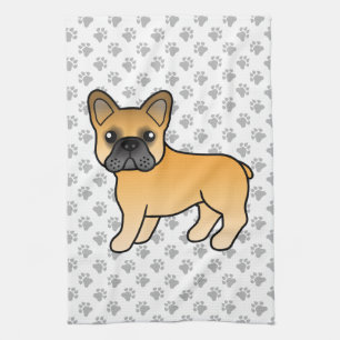 Fawn French Bulldog Niedlich Cartoon Dog Geschirrtuch