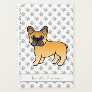 Fawn French Bulldog Niedlicher Cartoon Dog & Text Planer