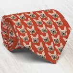 Fawn French Bulldog Red Neck Tie Krawatte<br><div class="desc">Ein lustiges kleines Fawn French Bulldog oder Französisches Muster auf einem roten Hintergrund. Ideal für alle Hundeliebhaber,  Haustierfreunde,  Hundeschwanderer und Tierärzte. Originelle Kunst von Nic Squirrell.</div>