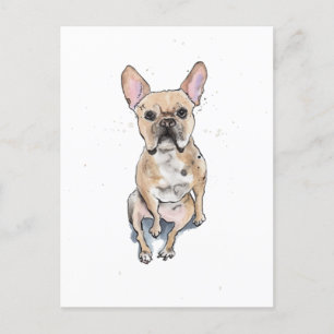 Fawn Frenchie Französischer Bulldogge niedliches W Postkarte