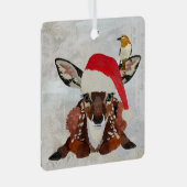 FAWN & GOLDEN BIRD CHRISTMAS ORNAMENT AUS METALL (Vorderseite Rechts)