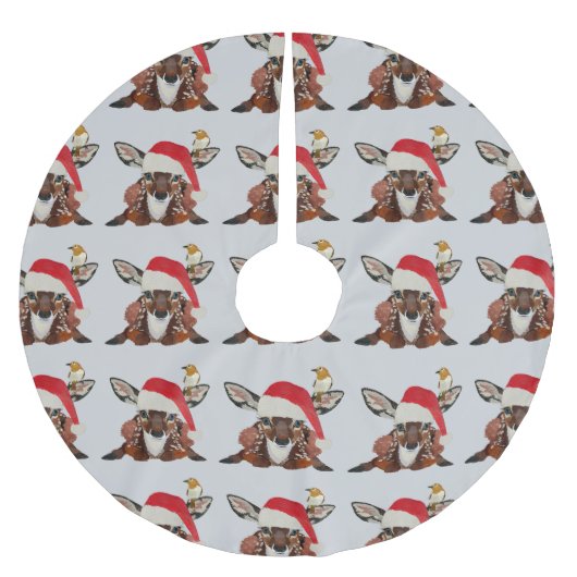 FAWN & GOLDEN BIRD CHRISTMAS POLYESTER WEIHNACHTSBAUMDECKE (Vorderseite)