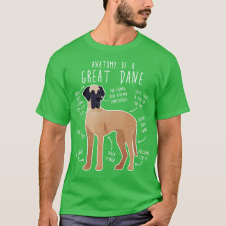 Fawn Great Dane Hund Anatomie T-Shirt