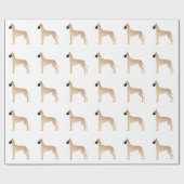 Fawn Great Dane Hund Rasse Illustration Silhouette Geschenkpapier (Flach)