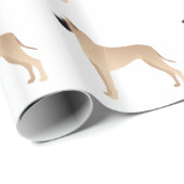 Fawn Great Dane Hund Rasse Illustration Silhouette Geschenkpapier (Rolleneckpunkt)