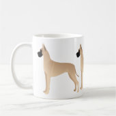 Fawn Great Dane Hund Rasse Illustration Silhouette Kaffeetasse (Links)